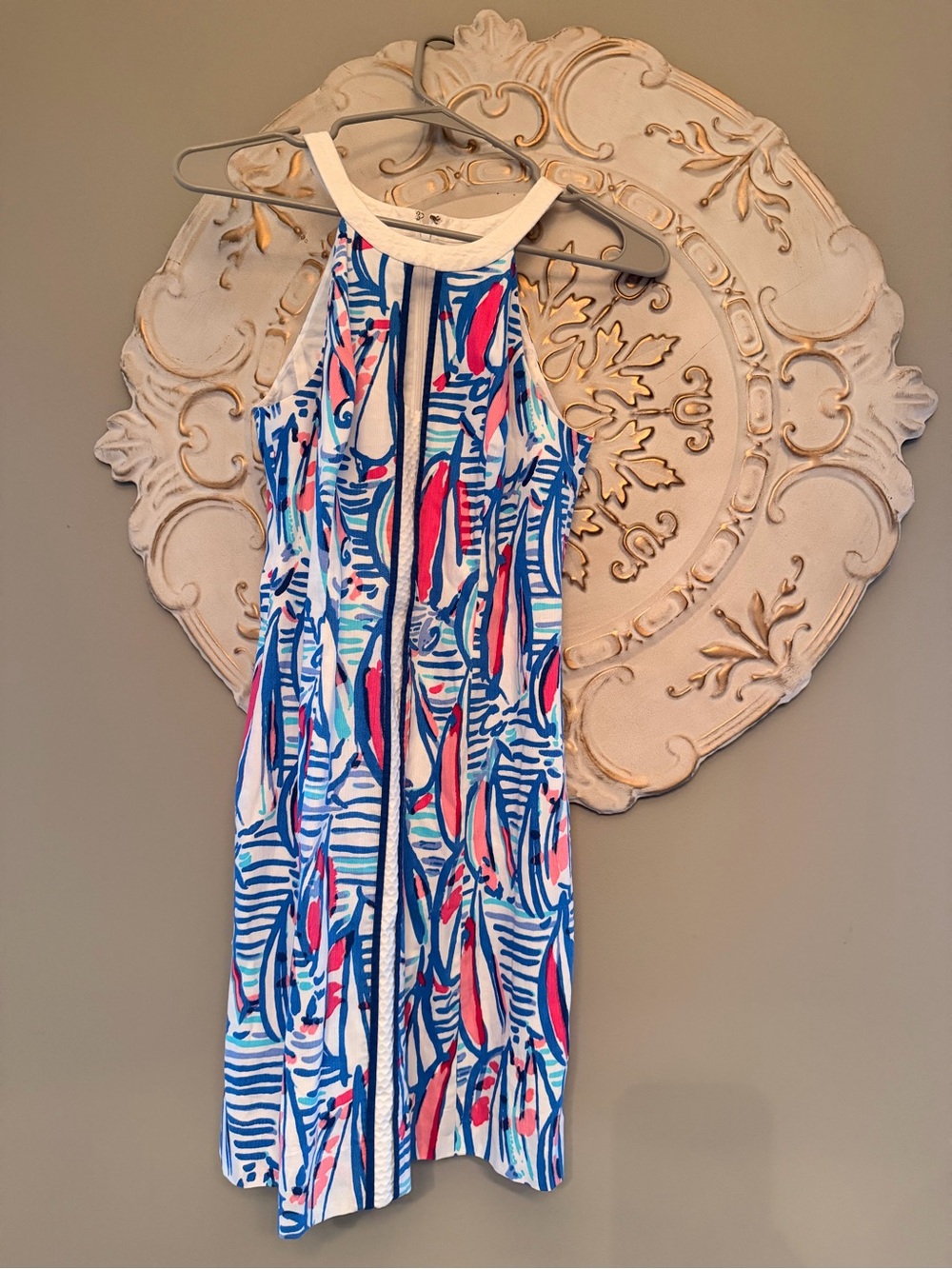 Lilly Pearl Resort White Red Right Return Sailboat Print Shift Dress